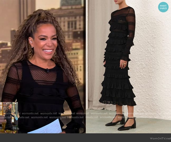 Zimmermann Illustration Frilled Top worn by Sunny Hostin on The View