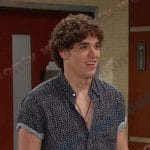 Aaron’s black floral short sleeve shirt on Days of our Lives