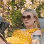 Abby’s yellow dotted swimsuit and sunglasses on The Perfect Couple