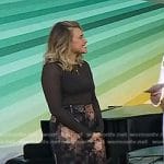 Rachel Platten’s black floral wide-leg pants on Today