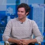 Adam Brody’s grey cable knit sweater on Good Morning America