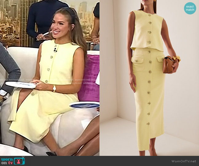 Adam Lippes Button-Detailed Top and Dakota Skirt worn by Brynn Whitfield on Today