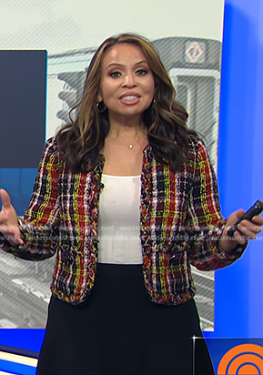 Adelle's multicolor plaid tweed jacket on Today