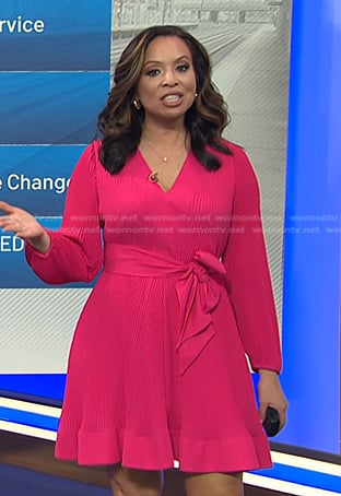 Adelle's pink v-neck mini dress on Today