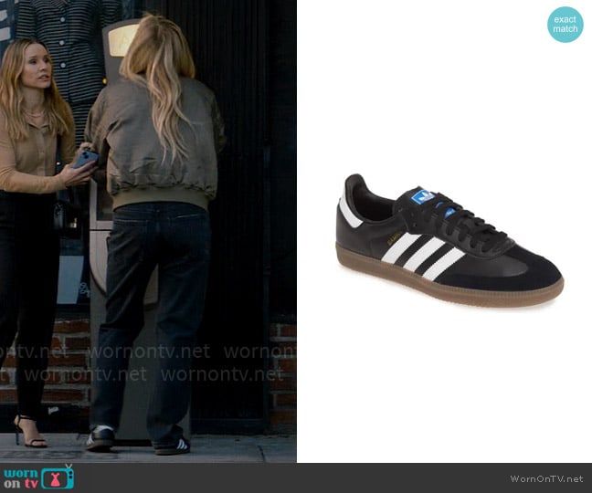 Adidas Samba Sneakers in Core Black/Ftwr White/Gum5 worn by Morgan (Justine Lupe) on Nobody Wants This