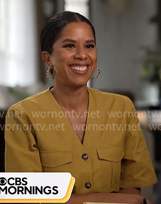 Adriana Diaz's v-neck utility dress on CBS Mornings