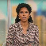 Adriana Diaz’s geometric print jumspuit on CBS Mornings