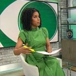 Adriana Diaz’s green midi dress on CBS Mornings