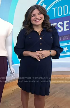 Adrianna Barrionuevo's navy shirtdress on Today