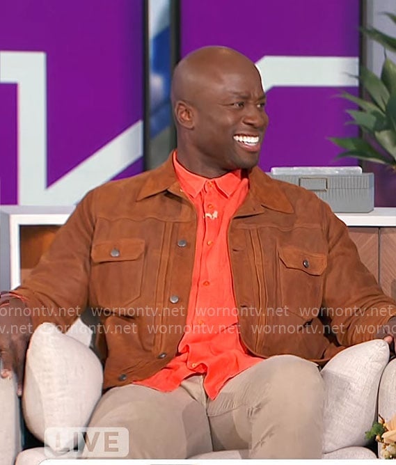 Akbar's brown leather jacket on The Talk