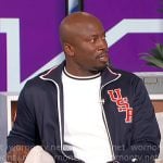 Akbar’s navy USA track jacket on The Talk