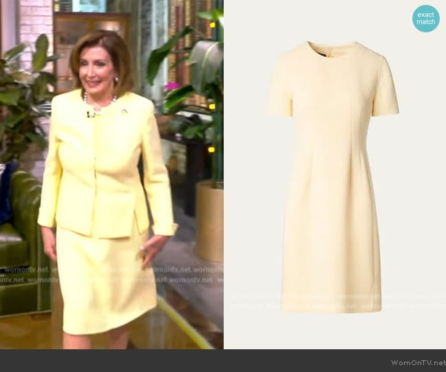 Akris Wool Princess Seam Sheath Dress worn by Nancy Pelosi on The View