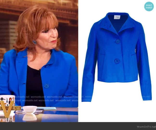 Akris Punto Turquoise Taglio Vivo Boxy Jacket worn by Joy Behar on The View