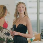 Alanna’s black strappy dress on Selling Sunset