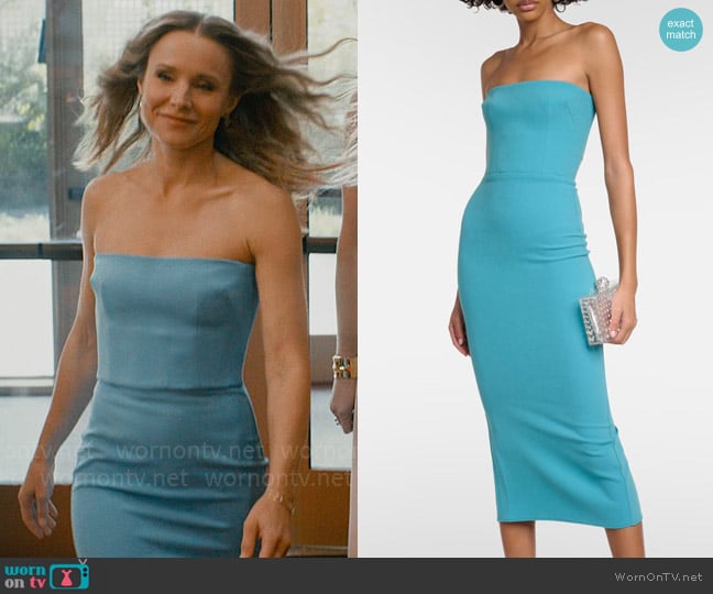 WornOnTV: Joanne’s blue strapless midi dress on Nobody Wants This ...