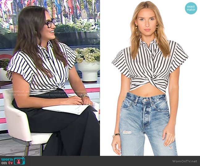 Alexander Wang Twist Front Top worn by Savannah Sellers on Today