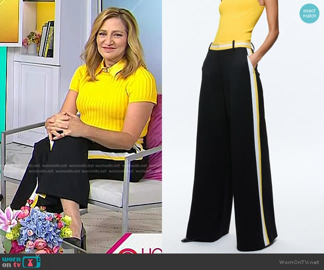 Alice + Olivia Eric Low Rise Pant with Side Stripe worn by Edie Falco on Today