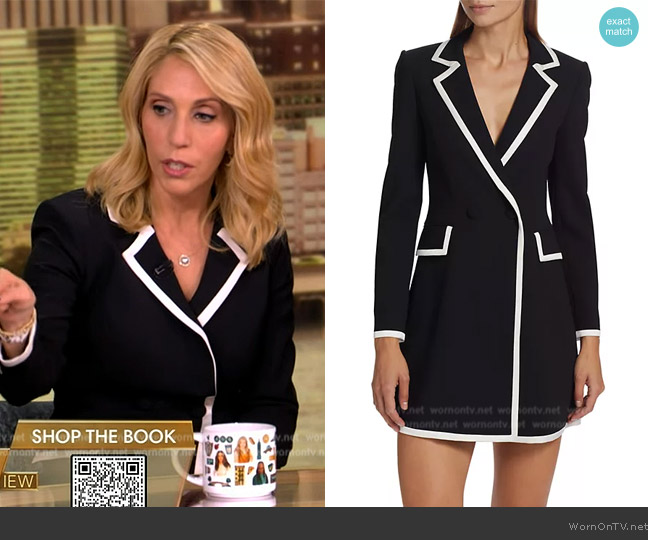 Alice + Olivia Kyrie Piped Tuxedo Dress worn by Dana Bash on The View