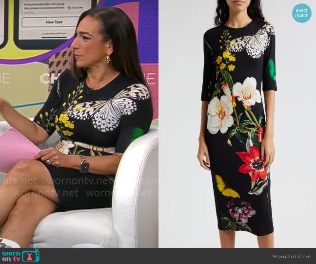 Alice + Olivia Delora Dress worn by Michelle Miller on CBS Mornings