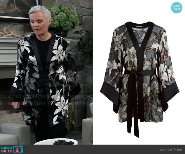 Alice + Olivia Mariana Kimono worn by Tracy Quartermaine (Jane Elliot) on General Hospital