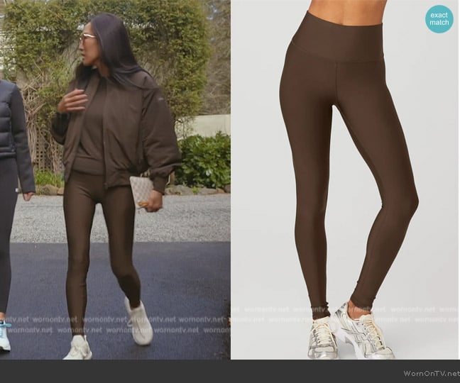 Alo High Waist Air Left Leggings worn by Katie Ginella on The Real Housewives of Orange County