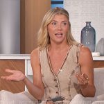 Amanda’s brown denim vest and skirt set on The Talk