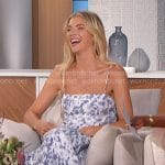 Amanda’s white and blue floral midi dress on The Talk