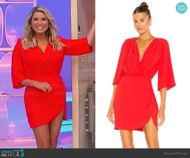 Rachel’s red mini dress on The Price is Right