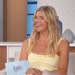 Amanda’s yellow eyelet mini dress on The Talk