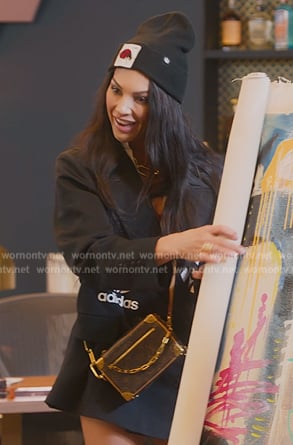 Amanza's black Adidas blazer dress on Selling Sunset