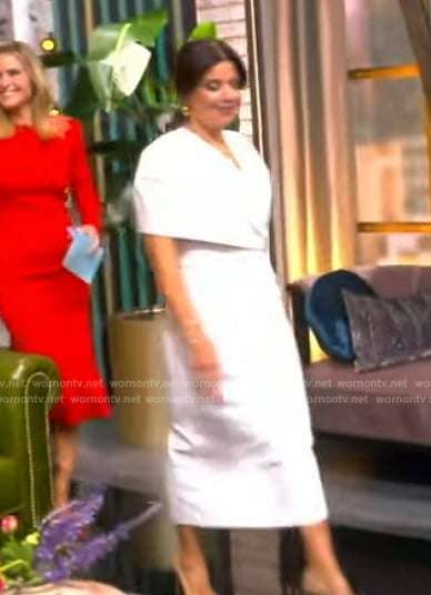 Ana's white cape midi dress on The View