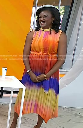 Dr. Angela Lamb's multicolor ombre pleated dress on Today