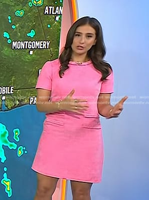 Angie Lassman's pink tweed shift dress on Today