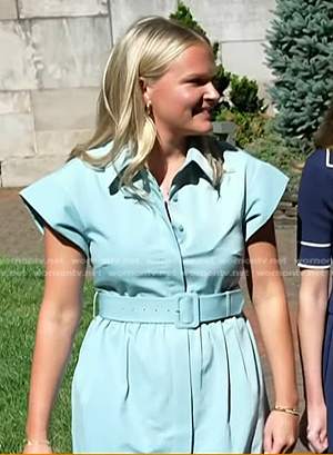 Annabel Love’s blue belted shirtdress on Today