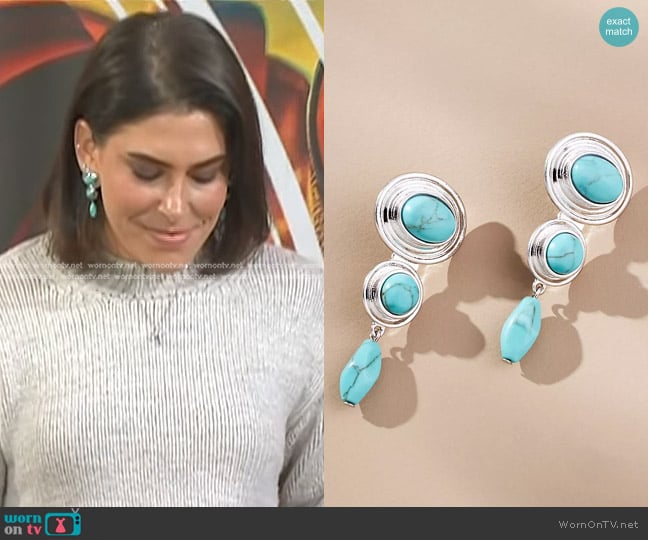 Anthropologie Western Stone Drop Earrings worn by Katie Stilo on Today