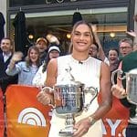 Aryna Sabalenka’s white pleated mixed media dress on Today