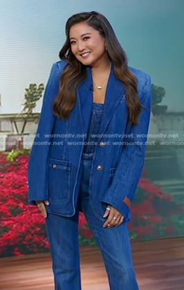 Ashley Park's denim blazer and flared jeans on Good Morning America