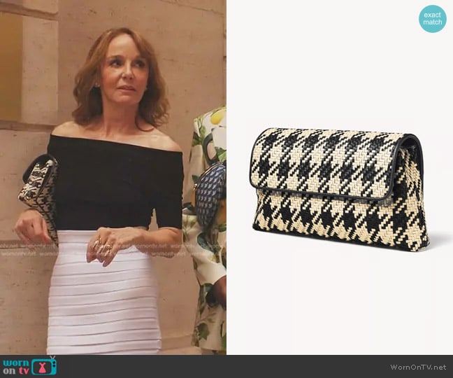 Aspinal of London Oversized Evening Clutch worn by Sylvie (Philippine Leroy-Beaulieu) on Emily in Paris