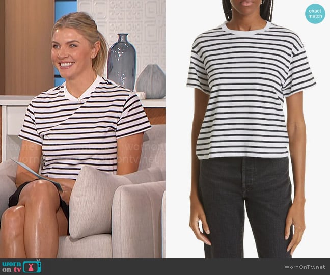 ATM Anthony Thomas Melillo Stripe Boy Tee worn by Amanda Kloots on The Talk