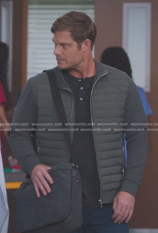 Atticus's grey quilted jacket on Greys Anatomy