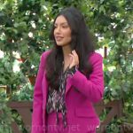 Audra’s pink suit and printed blouse on The Young and the Restless