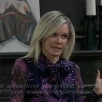 Ava’s purple floral blouse on General Hospital