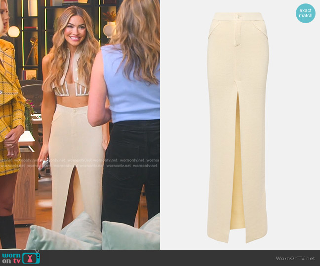 Aya Muse Cotton-blend Maxi Skirt worn by Chrishell Stause on Selling Sunset