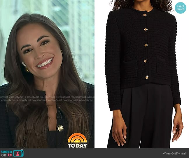 Ba&Sh Gaspard Cardigan in Noir worn by Kaylee Hartung on Today