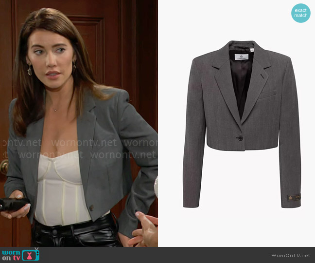 Babaton at Aritzia Arbus Blazer worn by Steffy Forrester (Jacqueline MacInnes Wood) on The Bold and the Beautiful