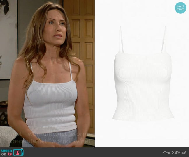 Babaton at Aritzia Sculpt knit cami tank worn by Heather Stevens (Vail Bloom) on The Young and the Restless