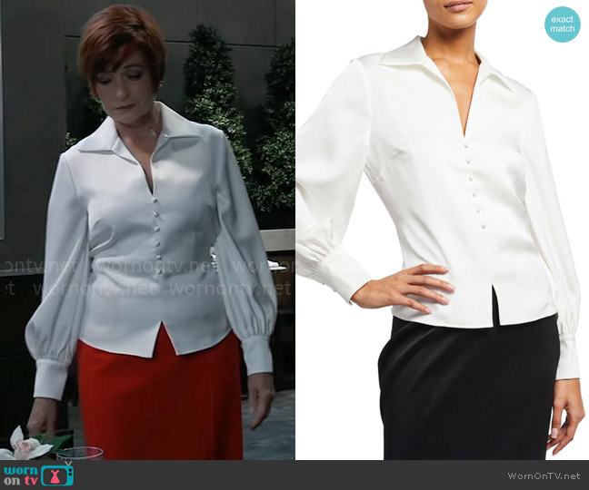 Badgley Mischka Longsleeve V Neck Blouse worn by Diane Miller (Carolyn Hennesy) on General Hospital