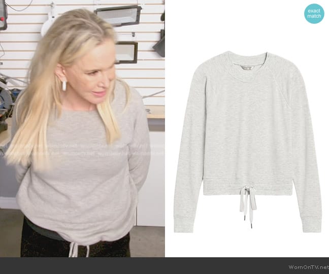 Banana Republic Fleece Cropped Sweatshirt worn by Shannon Beador on The Real Housewives of Orange County