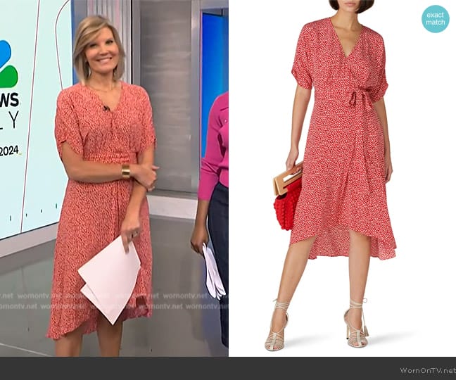 Ba&sh Giani Wrap Dress worn by Kate Snow on NBC News Daily