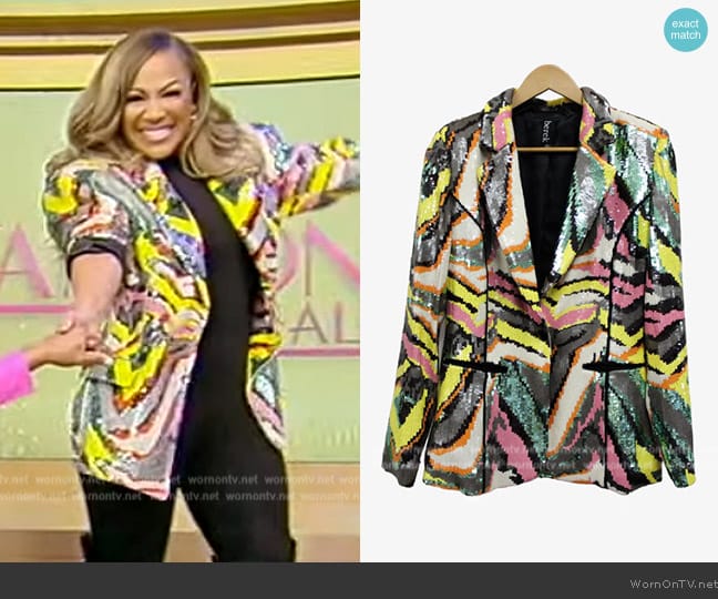 Berek Bold Sequins Blazer worn by Erica Campbell on Tamron Hall Show